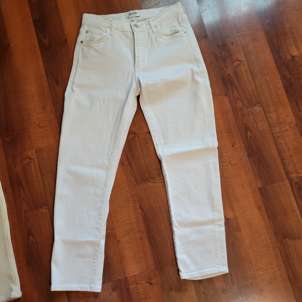 AGOLDE "toni" white jeans